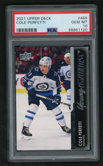 2021 Upper Deck Young Guns Cole Perfetti #466 PSA 10
