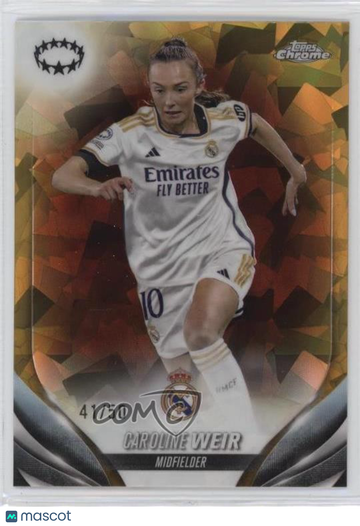 2023-24 Topps Chrome Uefa Women's Champions League Caroline Weir #79 Gold 41/50 Parallel/Variety Base Set