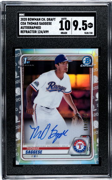 Thomas Saggese Auto Refractor 2020 Bowman Chrome Draft CDA-TSA 124/499