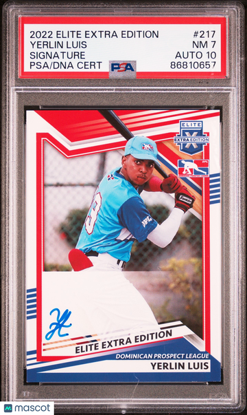 2022 Panini Elite Extra Edition Yerlin Luis #217 Signature AU PSA 7 Auto 10