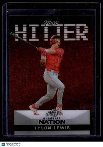 2025 Leaf Baseball Nation Tyson Lewis #PB-31 Pure Hitters Crystal Orange SN