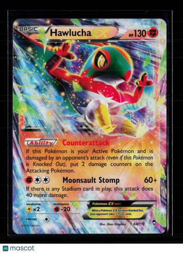 Pokemon 2014 Furious Fists Hawlucha EX #64/111