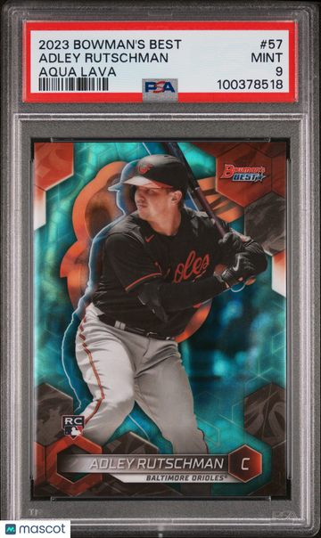 2023 Bowman's Best Adley Rutschman #57 Aqua Lava PSA 9