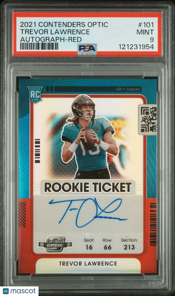 2021 Panini Contenders Optic Trevor Lawrence #101 Autograph Red PSA 9