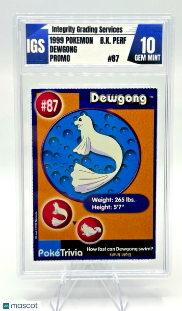 1999 Burger King Promo Dewgong Regular Promo 10 #87 English Pokemon TCG Trading Card
