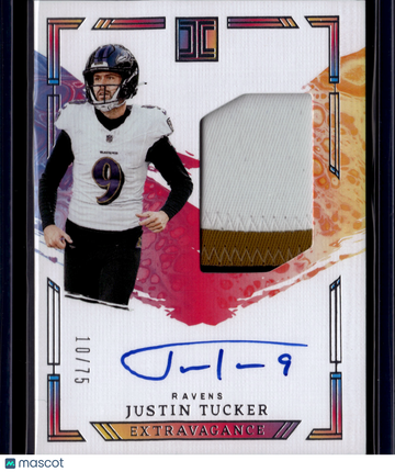 2024 Panini Impeccable Extravagance Justin Tucker #EPA-JTR /75 Patch Memorabilia