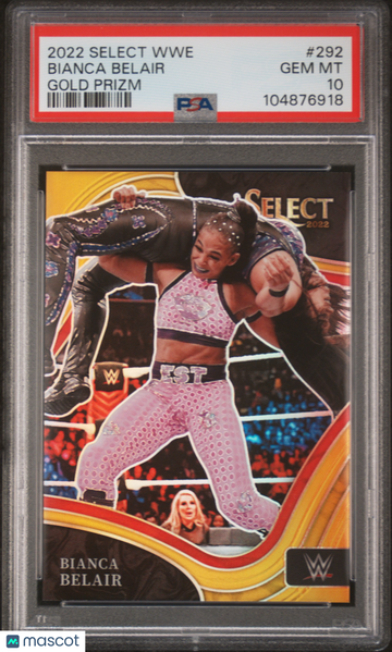 2022 Panini Select WWE Bianca Belair #292 Gold Prizm 9/10 PSA 10
