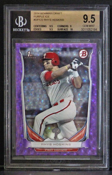 2014 Bowman Draft Purple Ice /99 Rhys Hoskins BGS 9.5 Pop 3