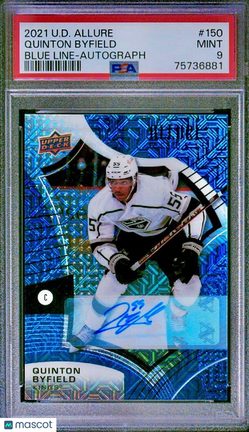 /35 POP 1 No 10 PSA 9 RC Quinton Byfield 2021 UD Blue Line Rookie Auto Mojo Holo