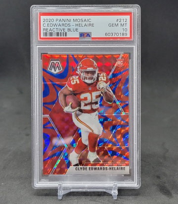 2020 mosaic Reactive Blue Clyde Edwards Helaire Psa 10 gem mint rookie 