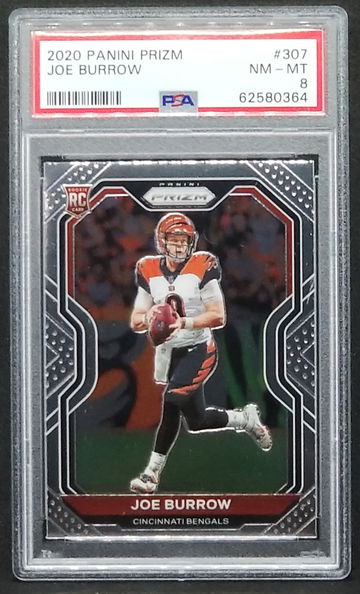 2020 Prizm Joe Burrow PSA 8 RC #307 Rookie