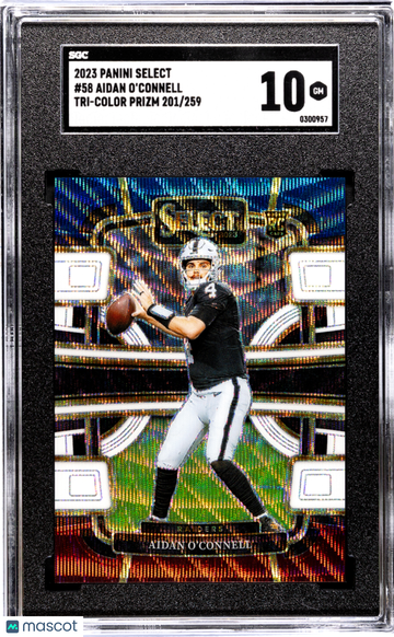 2023 Panini Select Aidan O'connell #58 Tri Color Prizm SGC 10