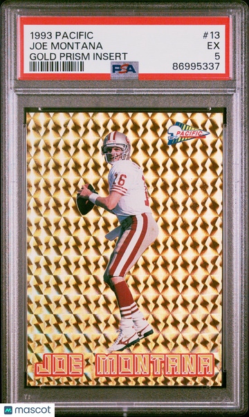 1993 Pacific Prism Insert Gold Joe Montana #13 PSA 5