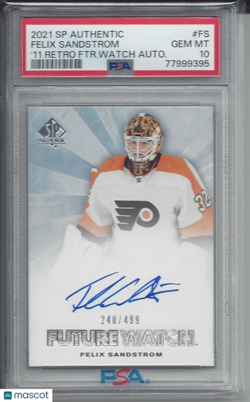 2021 Upper Deck SP Authentic 2011-2012 Retro Future Watch Autographs Felix Sandstrom #FS PSA 10