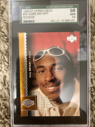 1996-97 upper deck #56 Kobe Bryant Rookie Rc SGC 98 Gem Mint 10