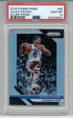 2018 PANINI PRIZM SILVER PRIZM #95 JULIUS DR. J ERVING CARD 76ERS PSA 10 LOW POP