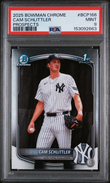2025 Bowman Chrome Prospects Cam Schlittler #BCP-166 PSA 9
