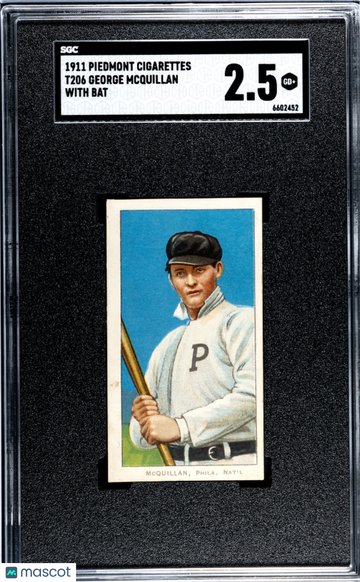 1911 Piedmont Cigarettes (T206) George Mcquillan With Bat SGC 2.5