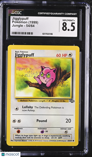 1999 Pokemon Jungle Jigglypuff 54/64 CGC 8.5 #54/64