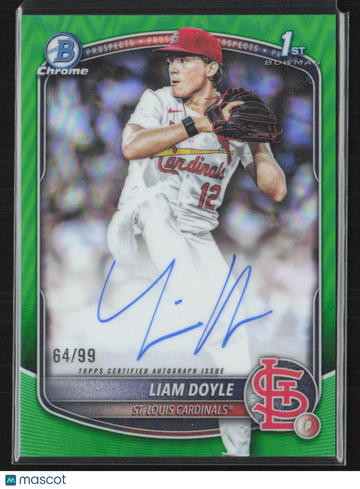 2025 Bowman Chrome Liam Doyle #CPA-LD Green Refractor /99 1st Bowman