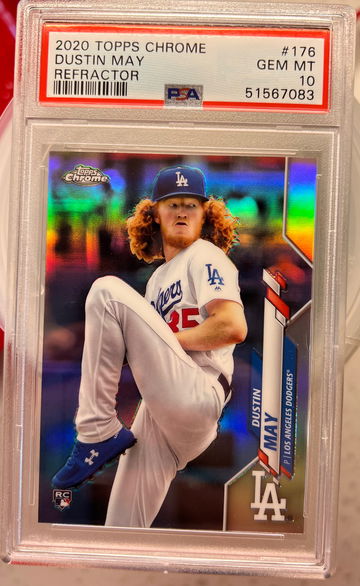 2020Tops chrome Dustin may refractor psa 10