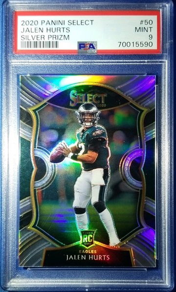 2020 Panini Select Silver Prizm Jalen Hurts #50 PSA 9 Eagles
