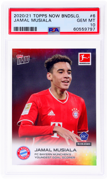 2020/21 Topps Now Jamal Musiala #6 RC PSA 10