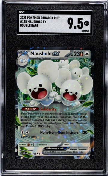 2023 Pokemon Paradox Rift Double Rare Maushold ex #155 SGC 9.5