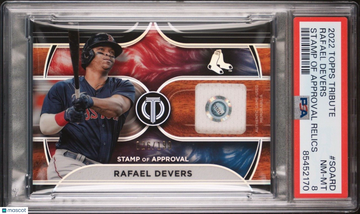 2022 Topps Tribute Rafael Devers #SAO-RD Relic PSA 8 Topps