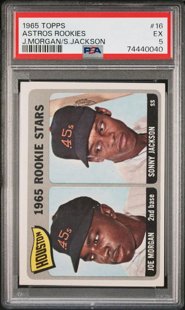 1965 TOPPS ASTROS ROOKIES #16 J.MORGAN/S.JACKSON PSA 5