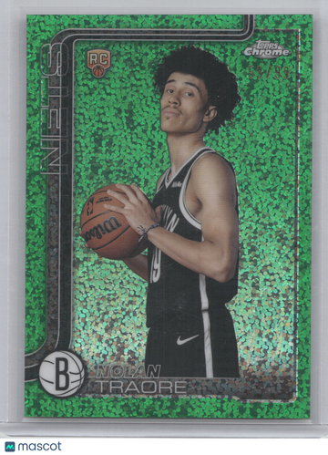 2025 Topps Chrome Basketball Nolan Traore #269 Green Image Variation /99 RC
