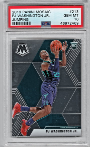 PJ Washington Jr. 2019 Panini Mosaic 213 Rookie Variation Jumping PSA 10 POP 1/1