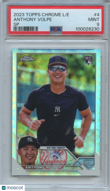 2023 Topps Chrome Logofractor Edition Anthony Volpe #4 [Base] Rookie Base Set PSA 9