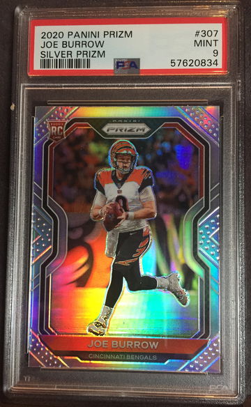 2020 Joe Burrow Panini prizm silver PSA 9