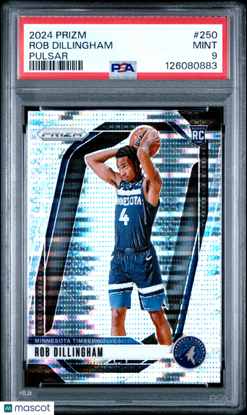 2024 Panini Prizm Rob Dillingham #250 Pulsar Short Print Nicely Centered Mint Parallel/Variety Rookie Base Set Insert Lo