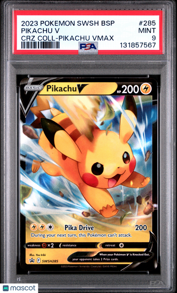 2023 Pokemon Swsh Black Star Promo Pikachu V CRZ Coll-Pikachu VMAX PSA 9 #285