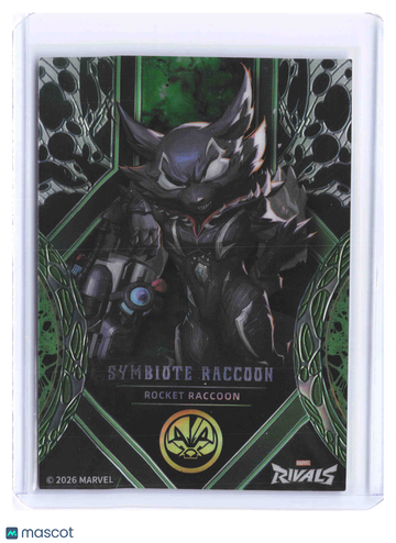 2026 Cardfun Marvel Rivals Eternal Glory Green Symbiote Rocket Raccoon MR-BE-09 45/50 Trading Card