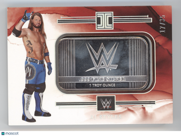 2023 Panini Impeccable WWE AJ Styles #BAR-AJS /35 1 Troy Ounce .999 Fine Silver Bar