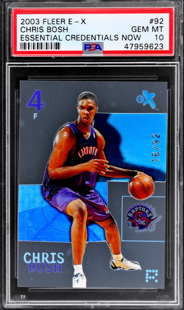 2003 Fleer E-X Chris Bosh Essential Credentials Now #92 PSA 10 #16/92 Pop 1