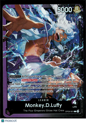 Monkey.D.Luffy 2024 Bandai One Piece Card Game The New Genesis Super Parallel Rare Leader The Four Emperors/Straw Hat Cr