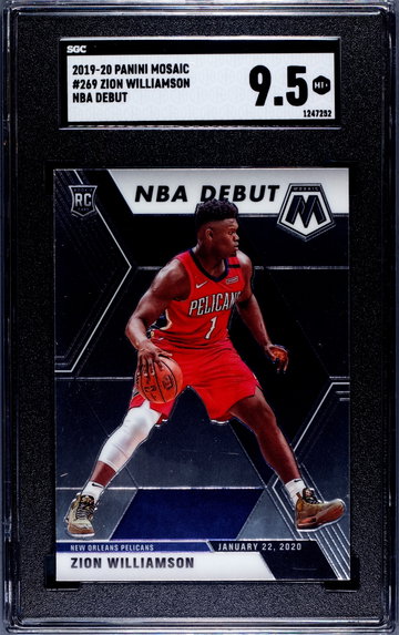 Zion Williamson 2019-20 Panini Mosaic #269 NBA Debut SGC 9.5