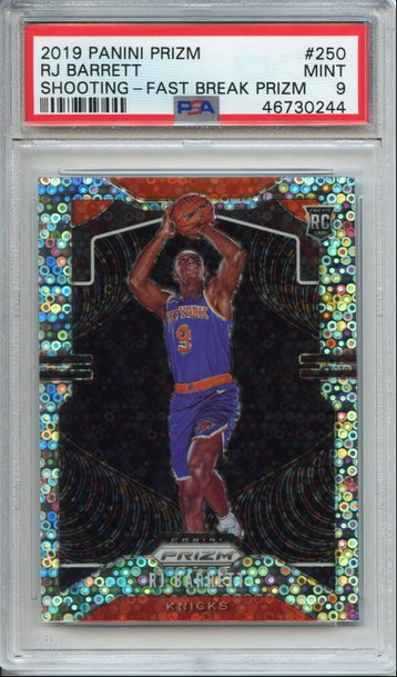 RJ Barrett Shooting Fast Break Prizm Variation PSA 9 NEP