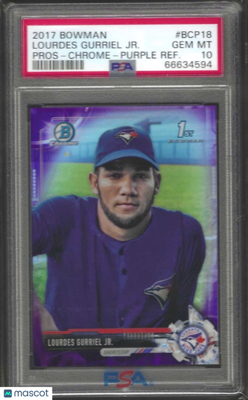2017 Bowman Prospects Lourdes Gurriel JR. #BCP18 Chrome Purple Refractor PSA 10