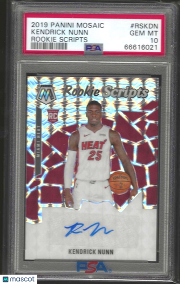2019 Panini Mosaic Rookie Scripts Kendrick Nunn #RSKDN PSA 10