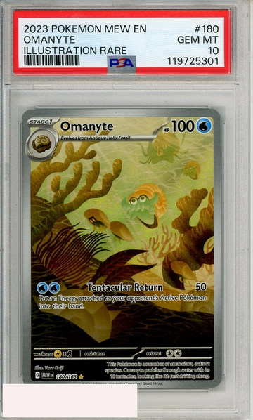 2023 POKEMON MEW EN-151 OMANYTE #180 ILLUSTRATION RARE PSA 10