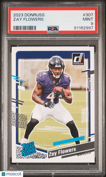 2023 Panini Donruss Zay Flowers #307 Rookie PSA 9