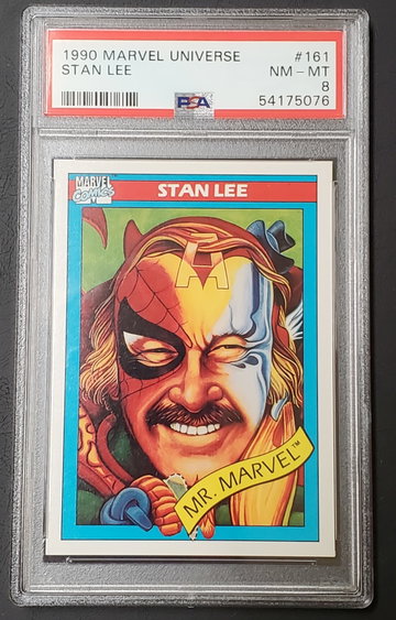 Stan Lee 1990 Impel Skybox Marvel Universe #161 PSA 8 NM-MT