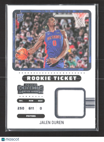 2023 Panini Contenders Basketball Rookie Ticket Jalen Duren #RTS-JDD RC Memorabilia