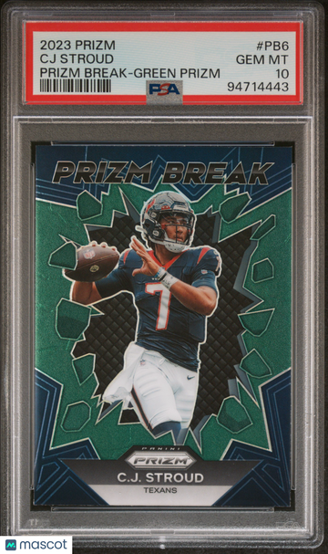 2023 Panini Prizm Prizm Break CJ Stroud #PB6 Green PSA 10