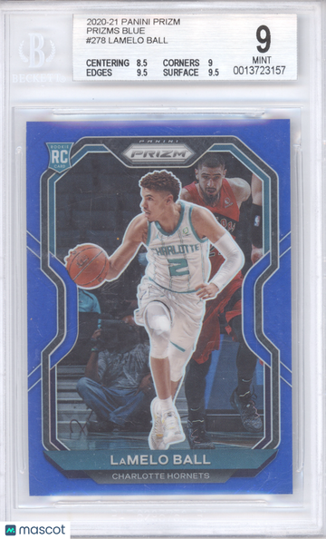 2020 Panini Prizm LaMelo Ball #278 Blue /199 RC BGS 9